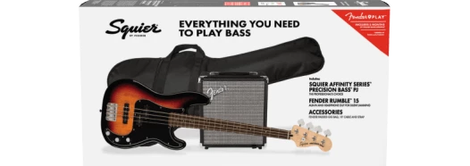 GUITARS Fender Affinity Series "PJ" Precision Bass Package 3-Tone Sunburst 3 GUITARS Fender Affinity Series "PJ" Precision Bass Package 3-Tone Sunburst