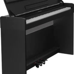 Nux DIGITAL PIANOS/KEYBOARDS NU-X WK310 Upright 88-Key Digital Piano With Flip-Top In Black Finish W/Stool