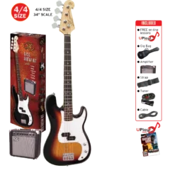 Essex GUITARS SX SB2SKTS 4 String P Style Bass Guitar Pack With Amp And Accessories