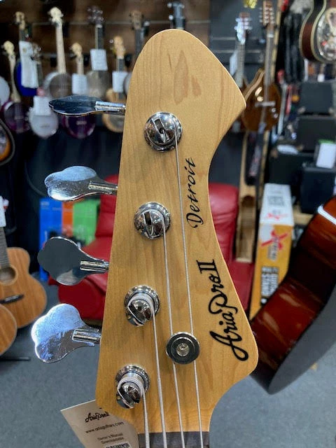 Aria 313MK2 Detroit Series 4-String Electric Bass Open-Pore Natural Finish GUITARS 5 Aria 313MK2 Detroit Series 4-String Electric Bass Open-Pore Natural Finish GUITARS
