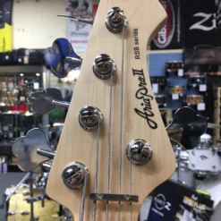 Aria Pro II 5 String Bass Guitar Black With Gold Guard GUITARS