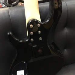 Aria Pro II 5 String Bass Guitar Black With Gold Guard GUITARS