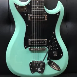 Hagstrom H-II Retroscape Guitar In Aged Sky Blue W/ Hardcase