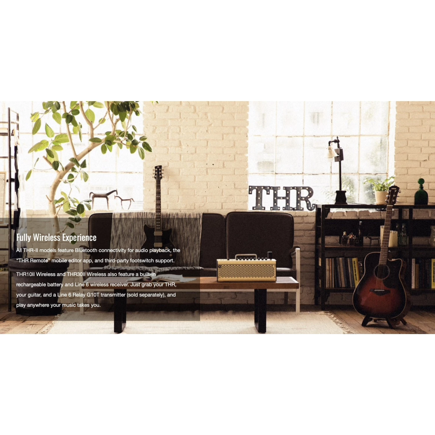 AMPS/FX Yamaha THR30IIWL Wireless Guitar Amp W/Stereo Output + Bluetooth + Rechargeable Battery 10 AMPS/FX Yamaha THR30IIWL Wireless Guitar Amp W/Stereo Output + Bluetooth + Rechargeable Battery