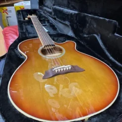 GUITARS Takamine Thinline Series AC/EL Guitar With Cutaway In Gloss Tea Burst Finish 17 GUITARS Takamine Thinline Series AC/EL Guitar With Cutaway In Gloss Tea Burst Finish